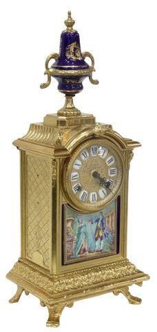 Appraisal: Louis XV style gilt metal mantel shelf clock th c