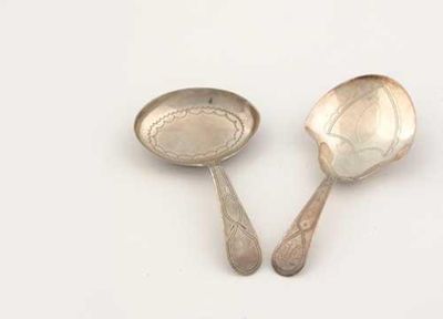 Appraisal: Double Duty mark Two rare George III caddy spoons with