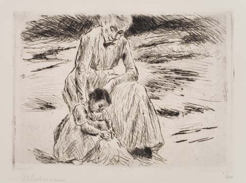 Appraisal: MAX LIEBERMANN Two etchings with drypoint Simson un Delila x