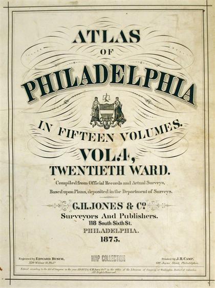 Appraisal: vol Philadelphia Property Atlas Atlas of Philadelphia Twentieth Ward Philadelphia