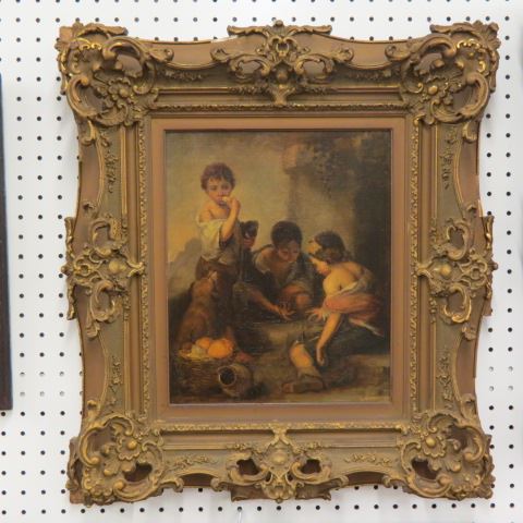 Appraisal: th Century Oil on Canvas Dice Players continential school image