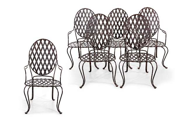 Appraisal: A set of six Rose Tarlow large garden chairs A