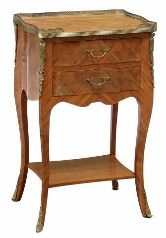 Appraisal: Italian Louis XV style parquetry bedside cabinet Fratelli Cattaneo Genova