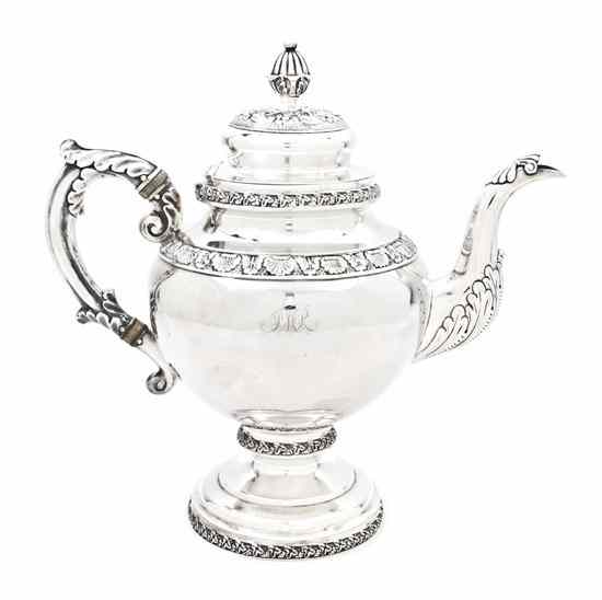 Appraisal: An American Coin Silver Coffee Pot Robert and William Wilson