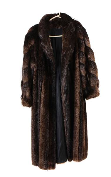 Appraisal: A Beaver full length fur coat ladies size approximately -