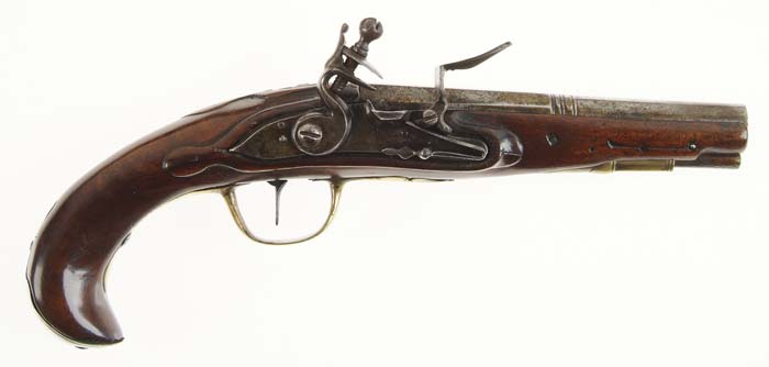 Appraisal: FINE UNMARKED AMERICAN-MADE KENTUCKY FLINTLOCK PISTOL Cal about smoothbore Built