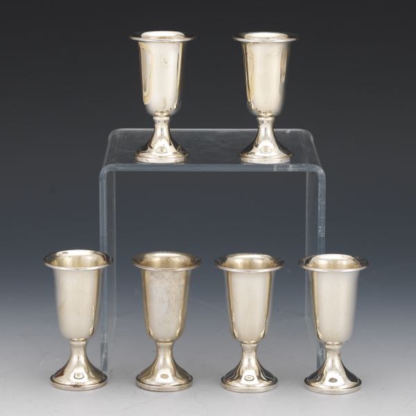 Appraisal: TOWLE STERLING SILVER SIX SHOT GLASSES IN PRESENTATION BOX x