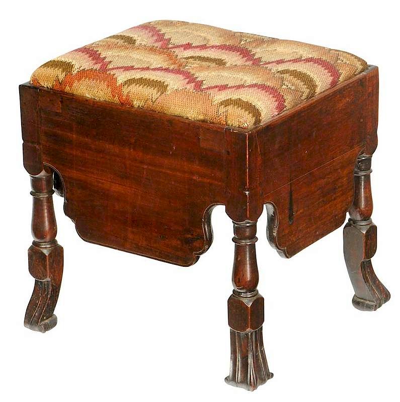 Appraisal: Queen Anne Mahogany Footstool probably th century slip seat with