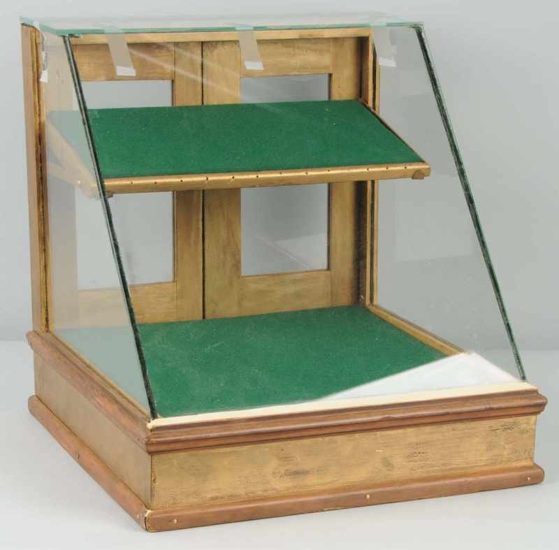 Appraisal: Wooden Country Store Slant Front Case Description With glass on