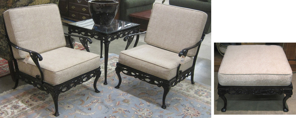 Appraisal: BROWN JORDAN PATIO FURNITURE SET Day Lily Collection comprising pair