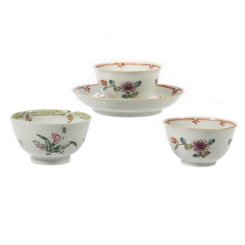 Appraisal: A Collection of Export Porcelain Including three tea bowls and