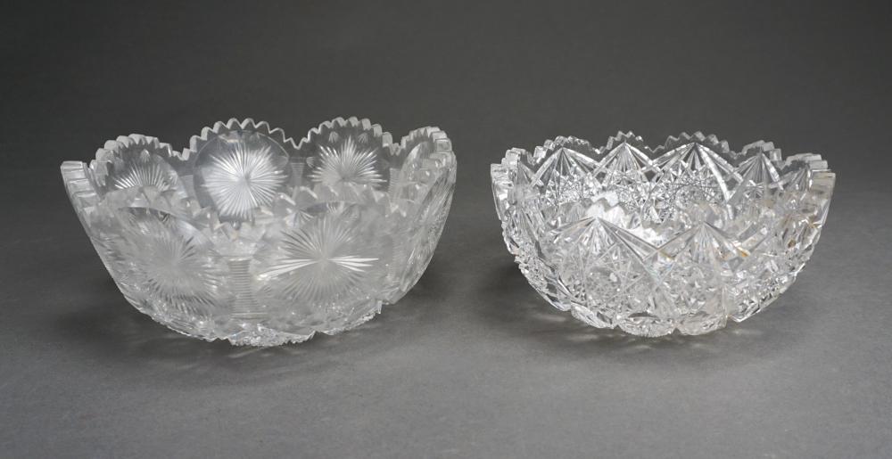 Appraisal: Two American Cut Crystal Bowls D of larger in cm