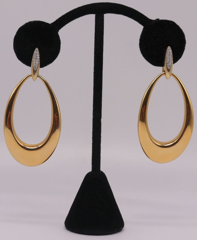 Appraisal: JEWELRY Pair of Roberto Coin kt Gold Diamond Earrings Roberto