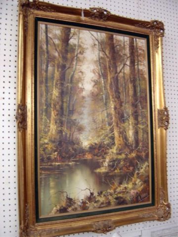 Appraisal: PICTURE IN GOLD FRAME - LANDSCAPE - A HOYTT