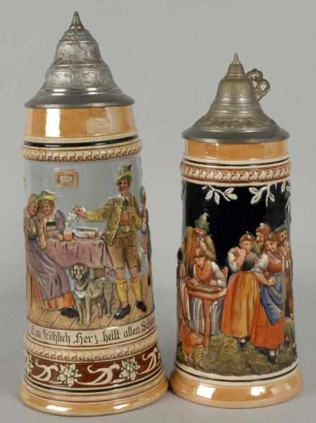 Appraisal: Lot of German Pottery Steins Description Includes a one-liter stein