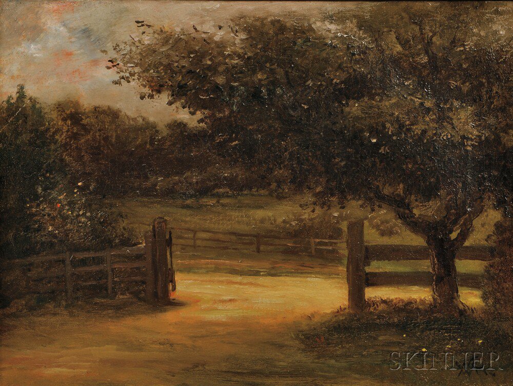 Appraisal: William Morris Hunt American - Beyond the Gate Monogrammed l