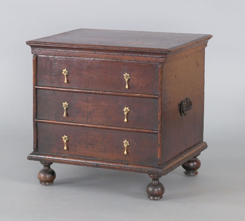 Appraisal: George I oak miniature chest early th c with a