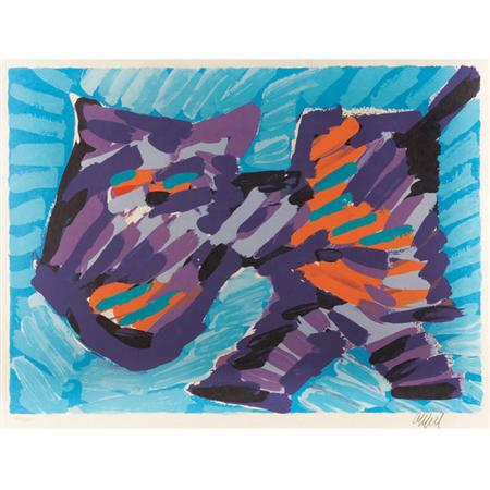 Appraisal: Karel Appel COMPOSITIONS Two color lithographs Estimate -