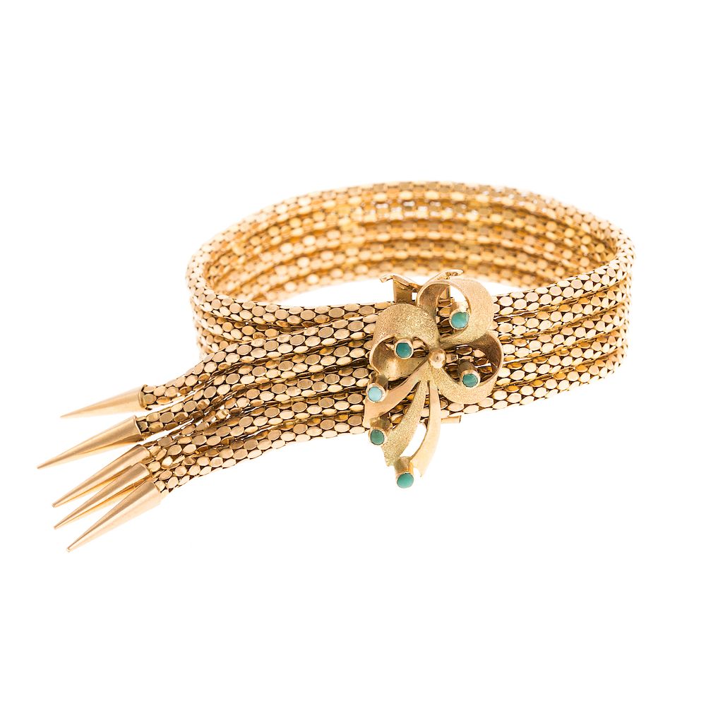 Appraisal: A Ladies Vintage Tassel Bracelet in K Gold K yellow