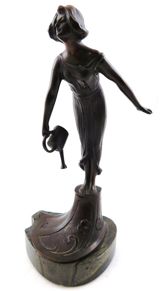 Appraisal: Victor Heinrich Seifert German - bronze sculpture depicting Art Nouveau