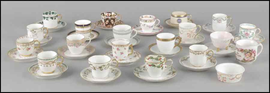 Appraisal: COLLECTION OF PORCELAIN TEACUPS AND SAUCERS Including Royal Crown Derby