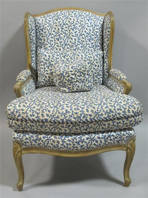 Appraisal: LOUIS XV STYLE BERGERE th century the shaped padded back