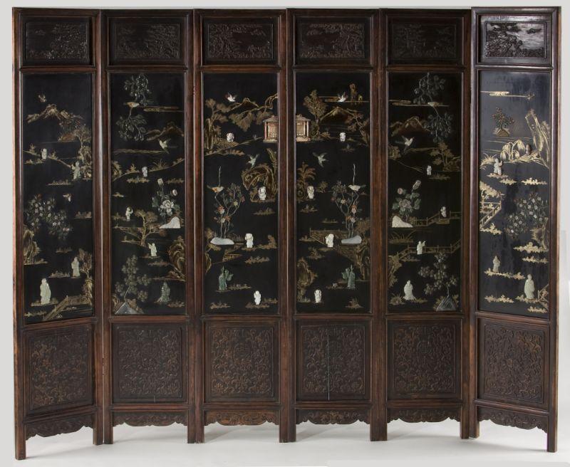 Appraisal: Six Panel Coromandel Dressing Screen Asian th century each panel