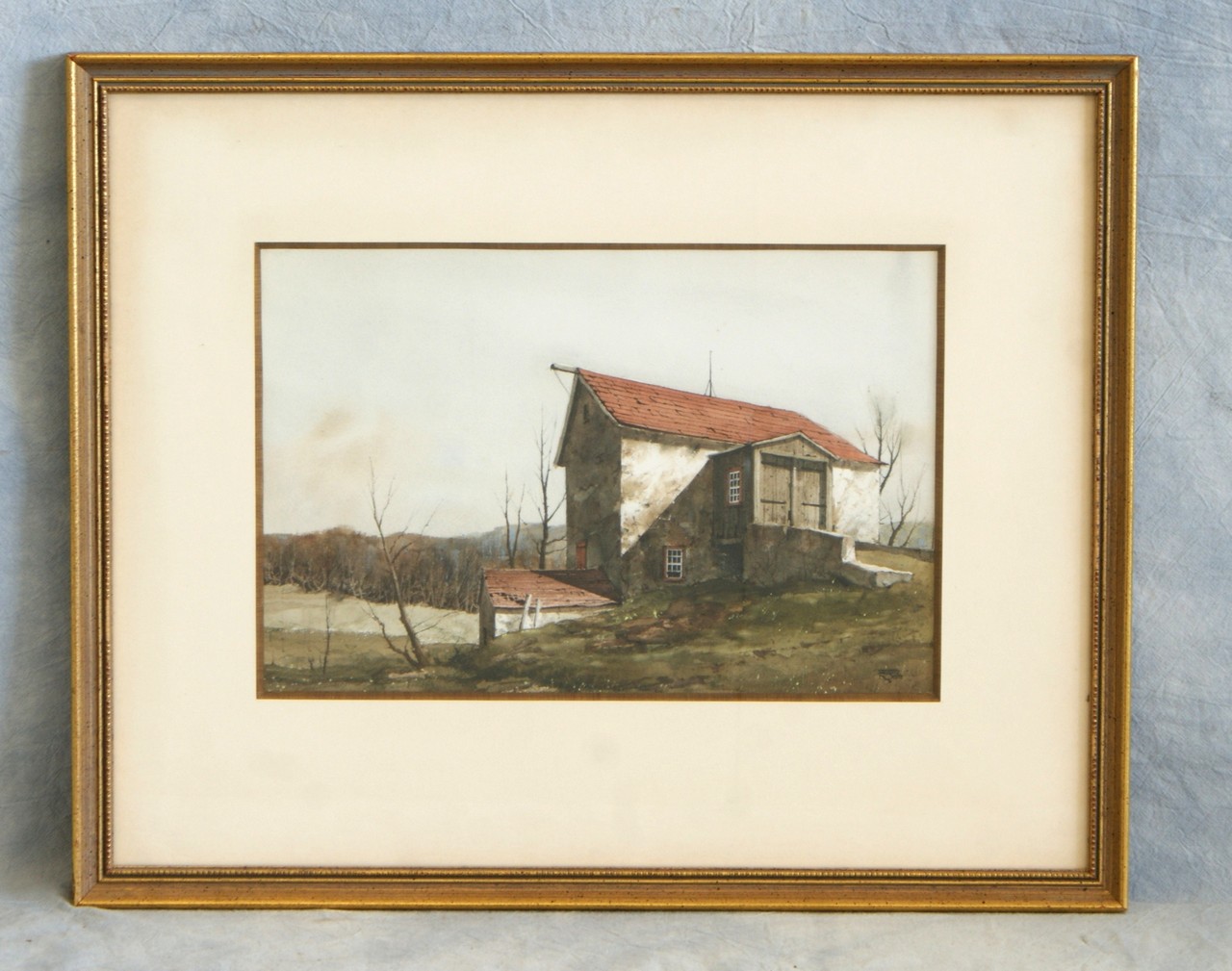 Appraisal: James Ross American NY PA - watercolor Pennsylvania stone bank