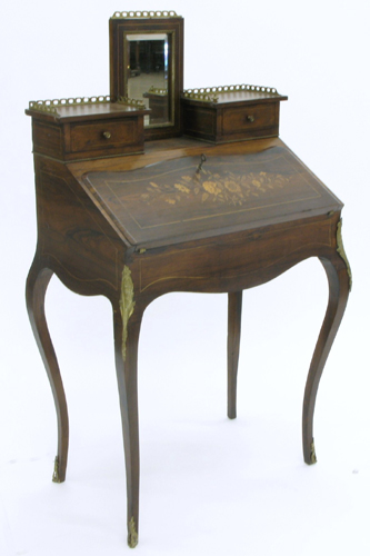 Appraisal: LOUIS XV STYLE INLAID ROSEWOOD WRITING DESK French c The