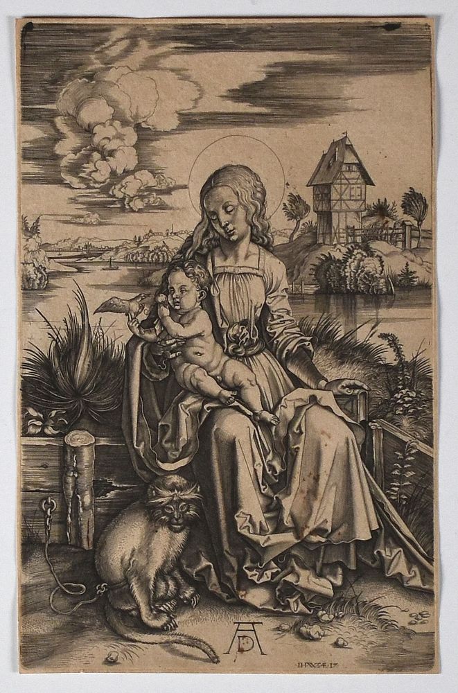 Appraisal: Johannes Wierix after Albrecht Durer Engraving Madonna with Monkey Johannes