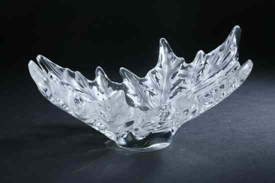 Appraisal: LALIQUE CLEAR AND FROSTED GLASS ''CHAMPS ELYS ES'' BOWL Etched