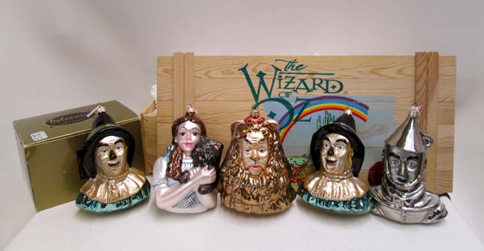 Appraisal: POLONAISE HAND BLOWN GLASS ORNAMENTS Wizard of Oz collection Kurt