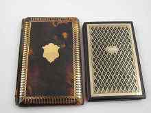 Appraisal: A tortoiseshell aide memoire inlaid with silver and mother of