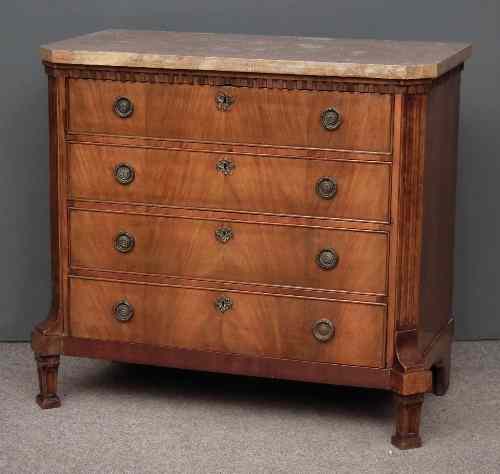 Appraisal: A late th Century Dutch figured mahogany commode of Louis