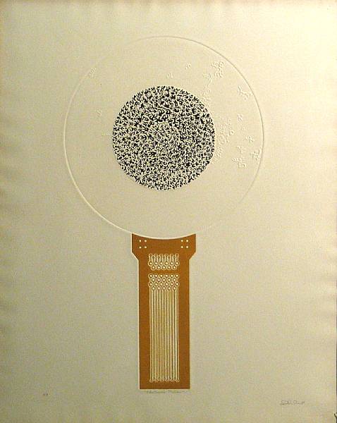 Appraisal: John Ihle Electric Pillar s Color etching with embossing signed