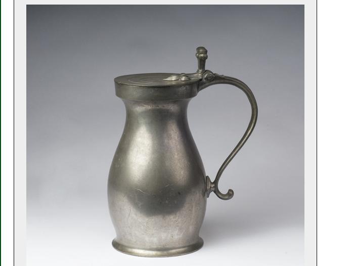 Appraisal: CONTINENTAL PEWTER TANKARD WITH FLEUR-DE-LIS AND SCROLL THUMBPIECE STAMPED CN