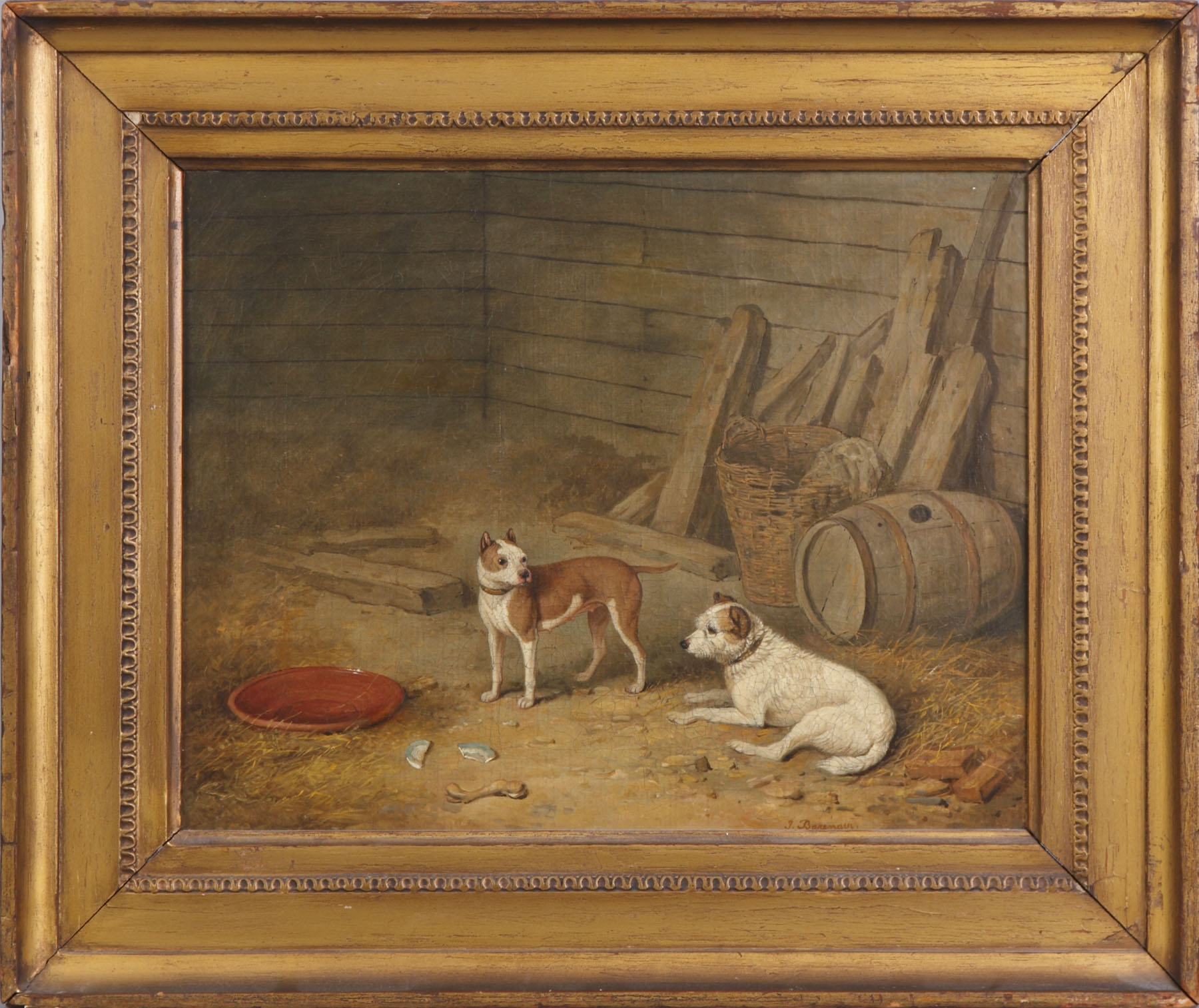 Appraisal: James Barenger II - Dogs Sgn J Barenger lower right