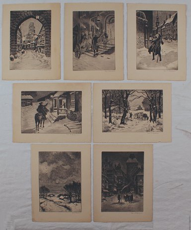 Appraisal: BERDANIER Paul F American - Etchings of various scenes ''