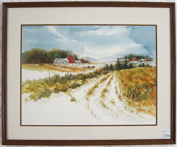 Appraisal: B WYPASEK WATERCOLOR ON PAPER American th century Farm in