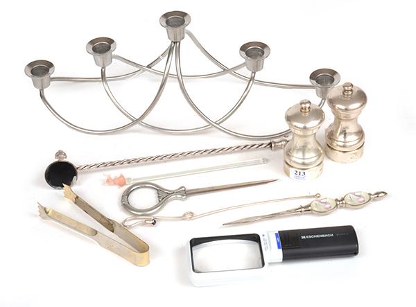 Appraisal: A GROUP OF OBJECTS INCLUDING A PAIR OF STERLING SILVER