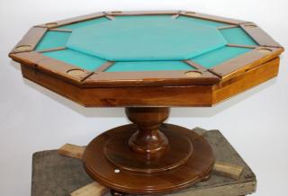 Appraisal: Vintage octagonal top bumper pool table Vintage octagonal top convertible