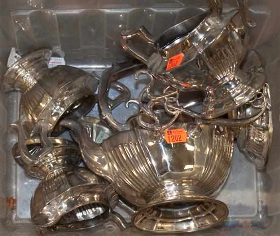 Appraisal: Silver-plated tea set Estimate - No condition report supplied