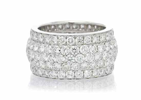 Appraisal: An Karat White Gold and Diamond Pav Eternity Band containing