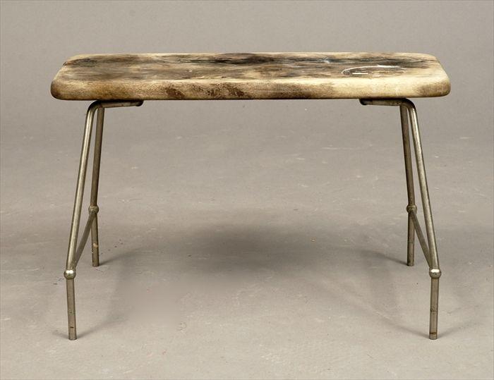 Appraisal: Mid-Century Modern Metal and Wood Stool x in