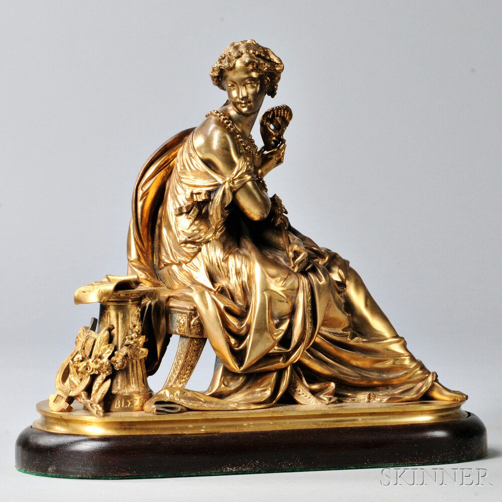 Appraisal: After Joseph Charles de Blezer French b Bronze Dore Muse