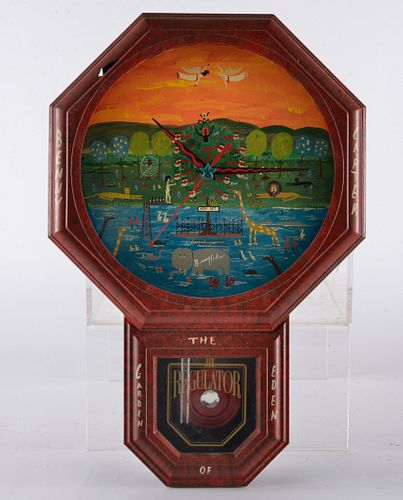 Appraisal: BENNY CARTER - CLOCKrare painted clock by Benny T Carter