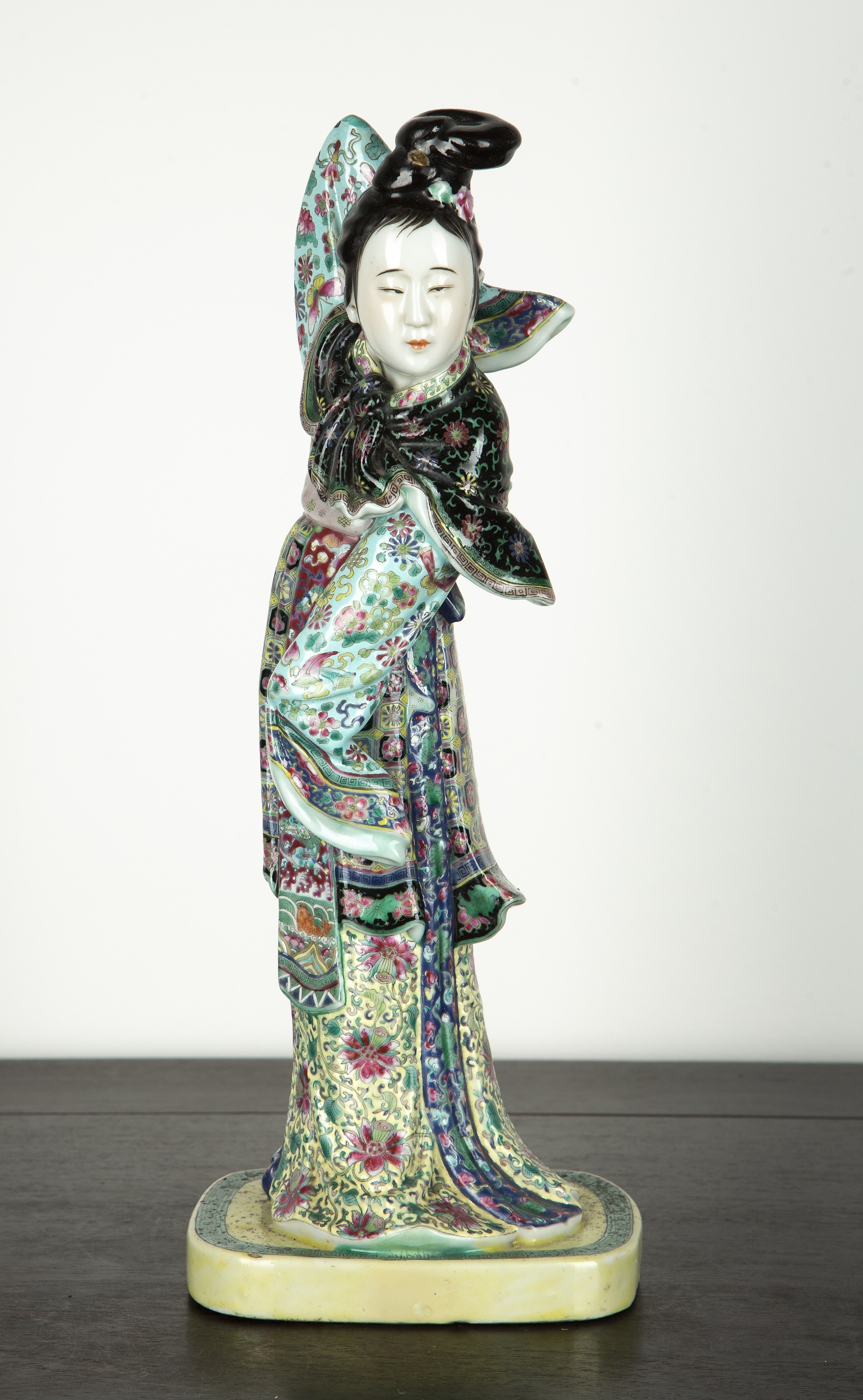 Appraisal: Porcelain modelChinese Republic period decorated in famille verte colours dressed