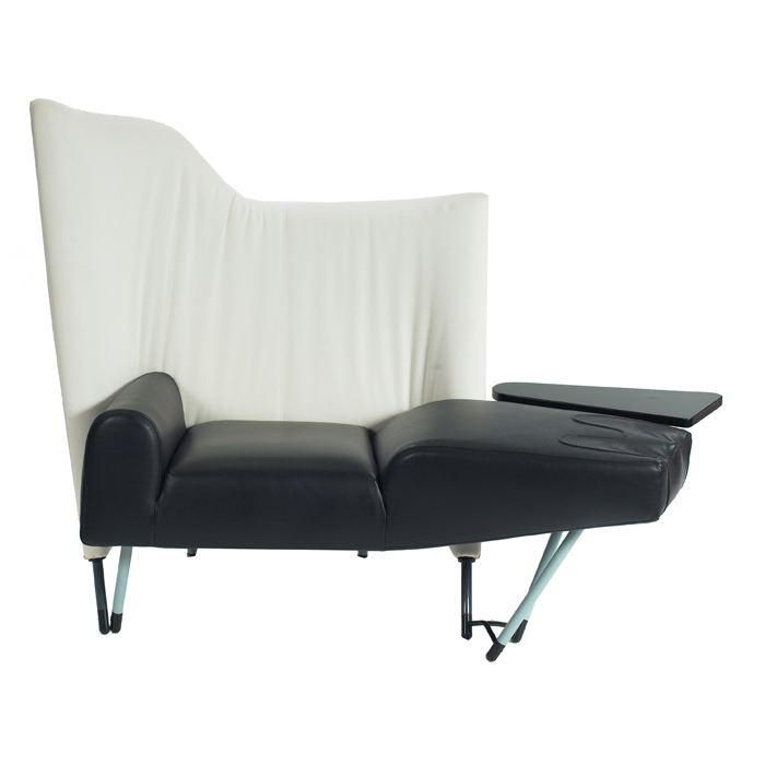 Appraisal: Paolo Deganello ''Torso'' chaise by Cassina original black leather seat