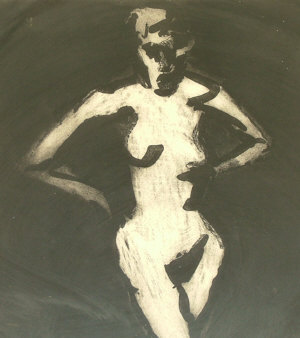 Appraisal: Lisa Wright b - Standing female nude etching with aquatint