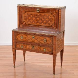 Appraisal: Louis XVI style marquetry bureau de dame th c Parisian